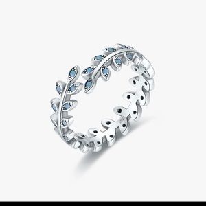 Solid Sterling Silver Turquoise Open Ring